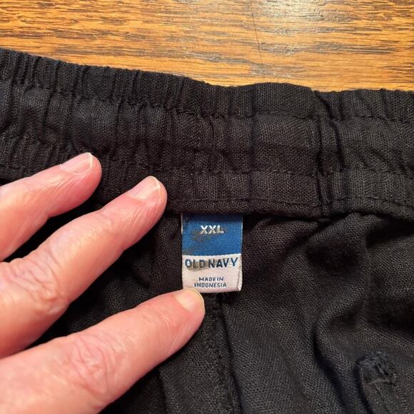 Old Navy Womens High Rise Wide Leg Pants Sz XXL Black Linen Blend Comfort NWT - Picture 3 of 11